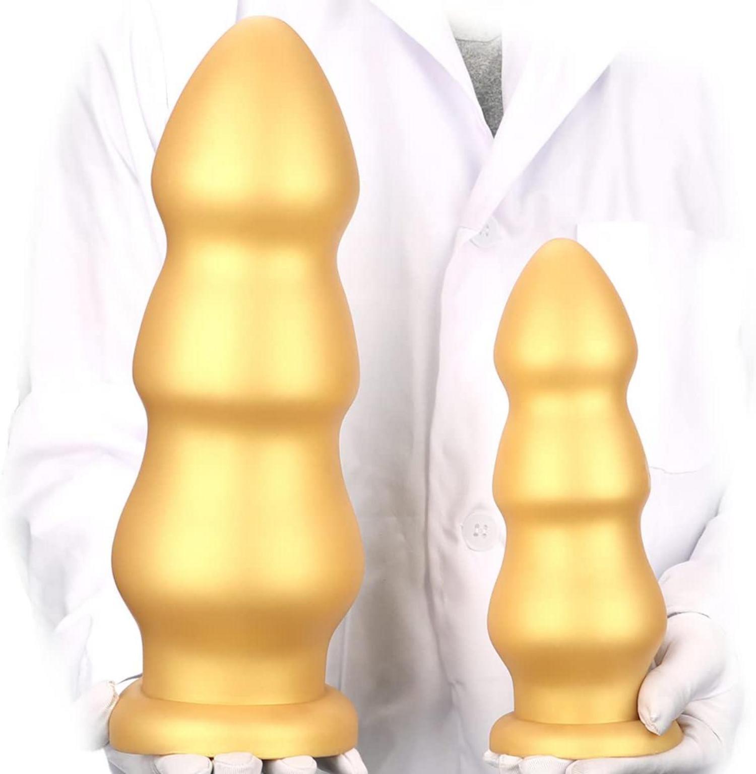 XXL Golden Silikon Riesen Dildo Analdildo Saugnapf Analplug Butt Plug