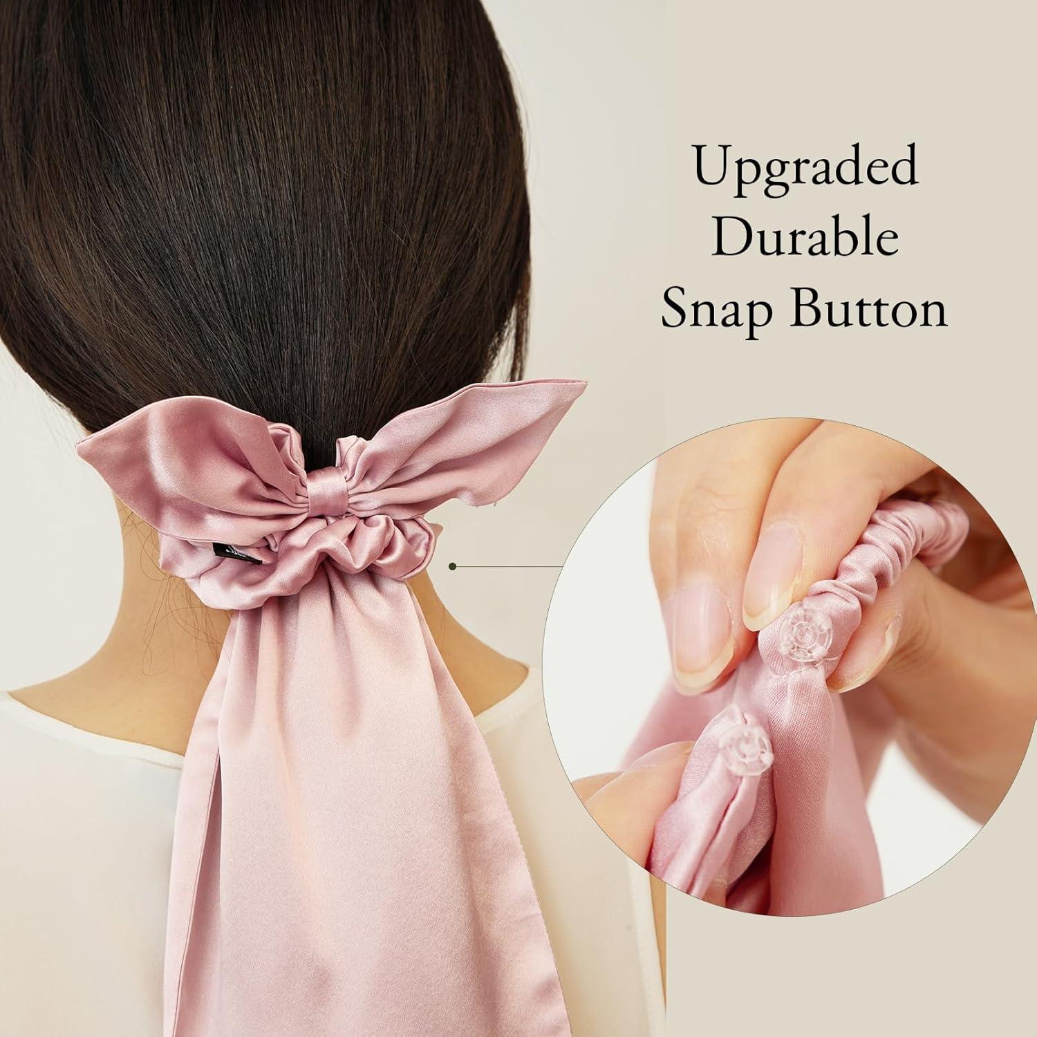 LILYSILK Schlafmütze Seide Scrunchies 2-in-1 Haargummi langes Haar