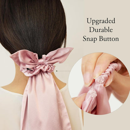 LILYSILK Schlafmütze Seide Scrunchies 2-in-1 Haargummi langes Haar