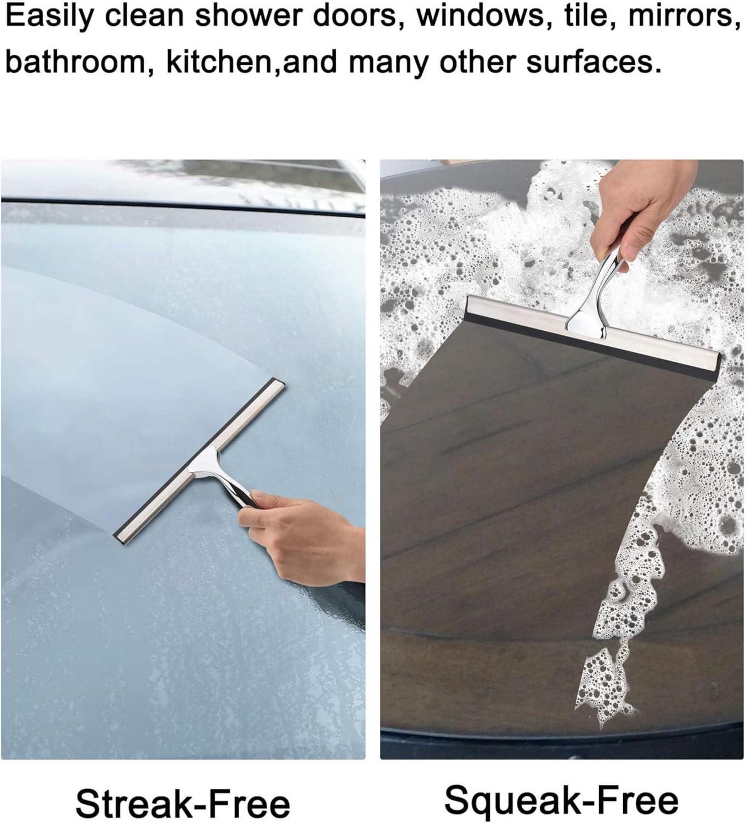 Allzweck Abzieher Edelstahl 25,4 cm für Glasduschen Autofenster Spiegel