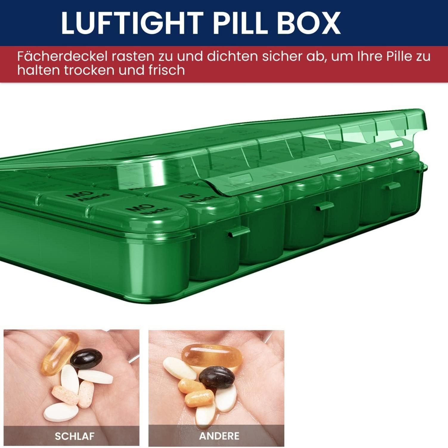 Tablettenbox 7 Tage Pillendose 3 Fächer Klein & Portabel