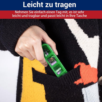 Tablettenbox 7 Tage Klein Pillendose Medikamentenbox Fächer Design für Kinder