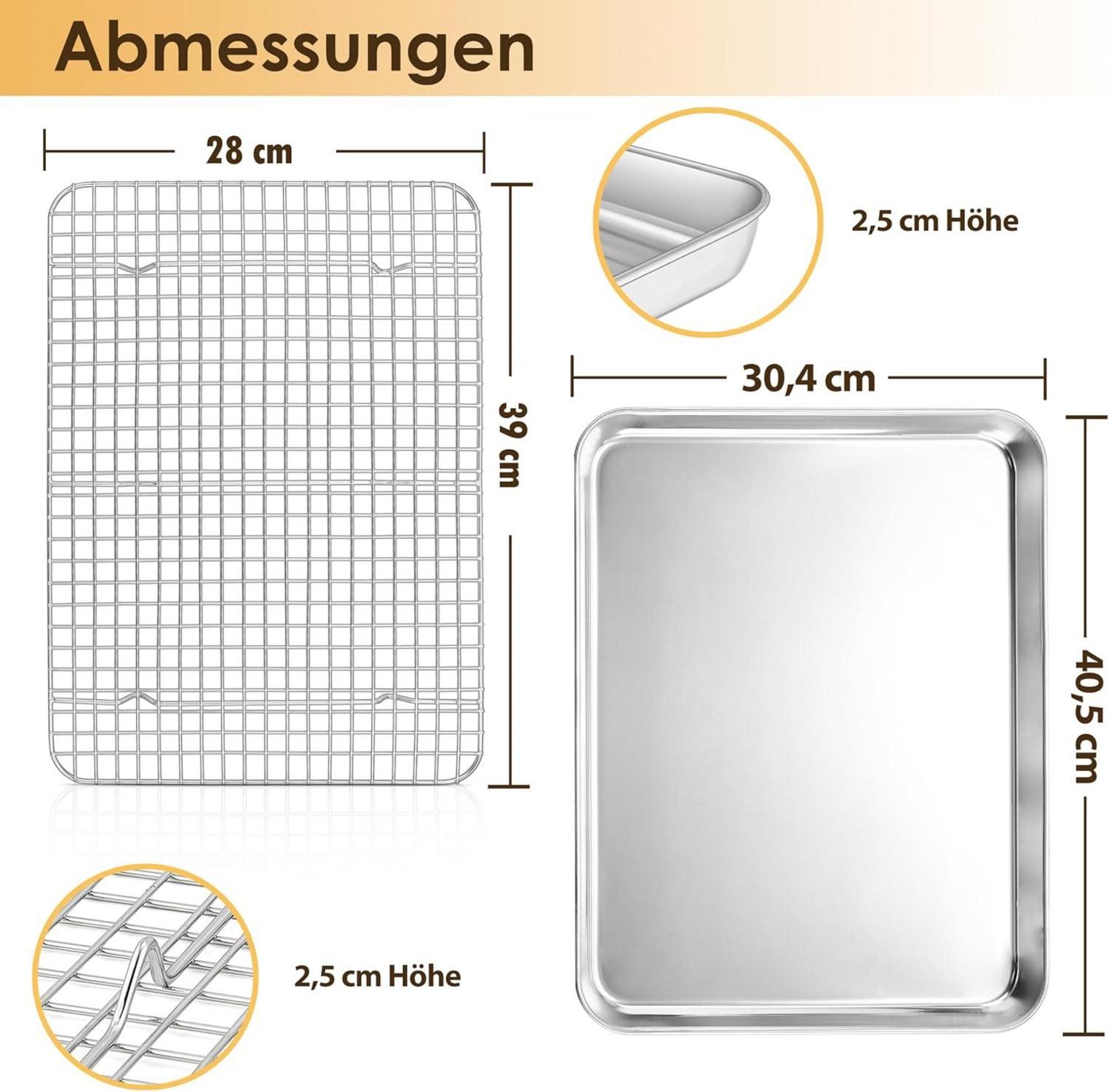 Herogo Backblech mit Abkühlgitter 40,5 x 30,4 cm aus