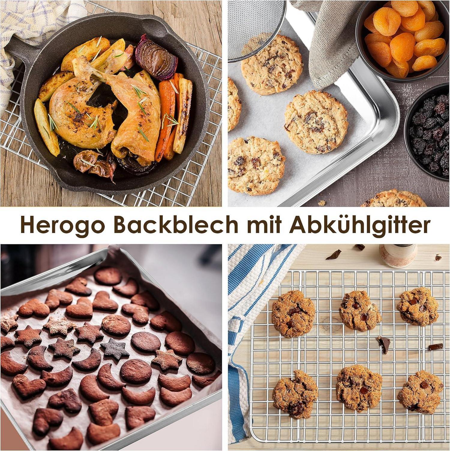 Herogo Backblech Set mit Abkühlgitter 26,3 x 20,5 cm