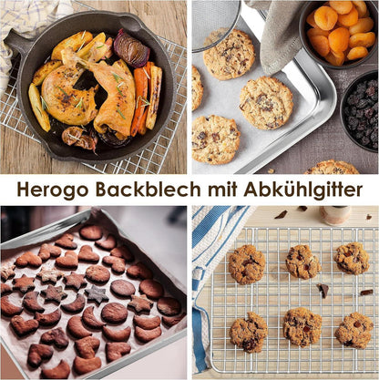 Herogo Backblech Set mit Abkühlgitter 26,3 x 20,5 cm