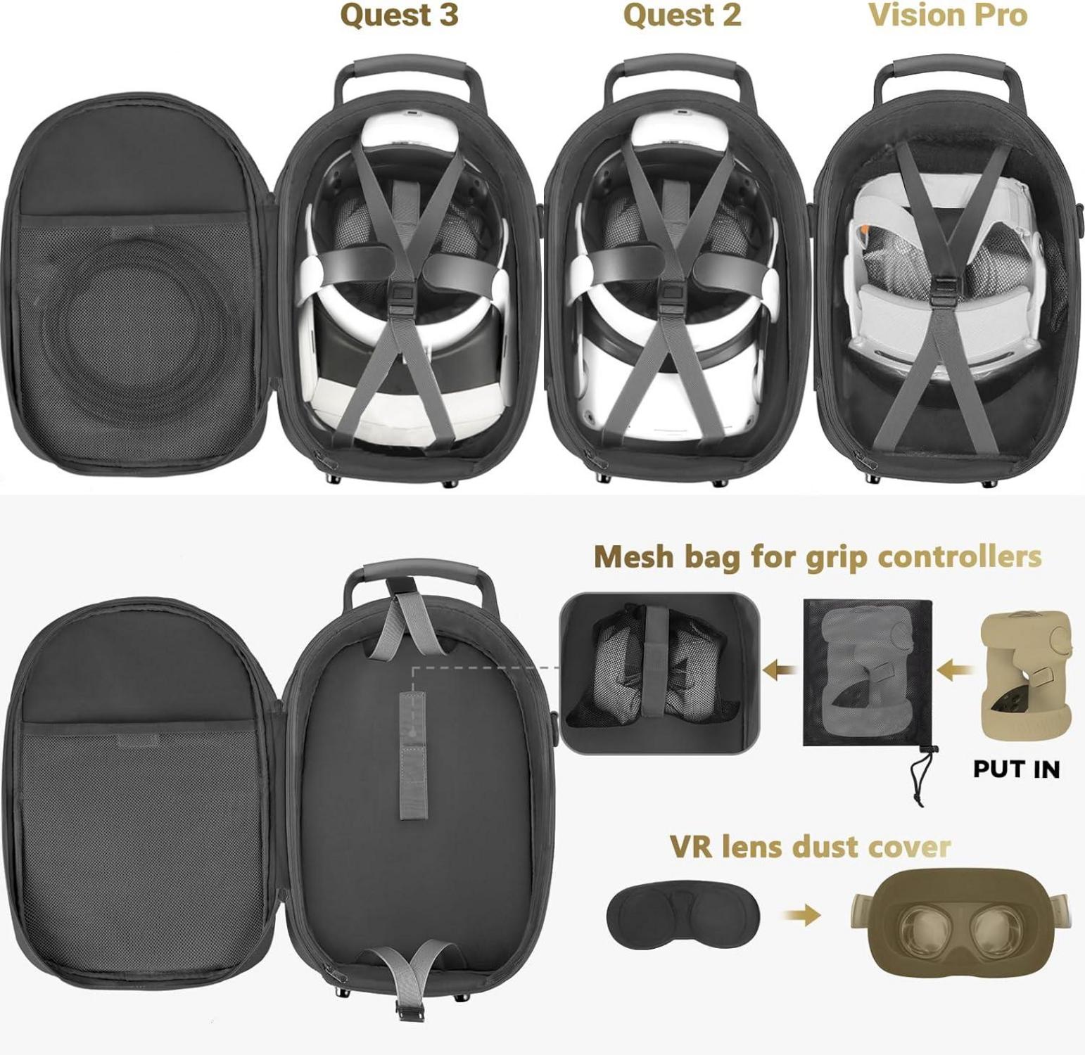 VR Tragetasche für Meta Quest 3/Oculus Quest 2, Harte Case