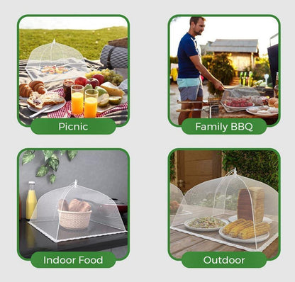 Mesh-Material Fliegenhauben Set, Faltbare Abdeckhauben für Essen & BBQ