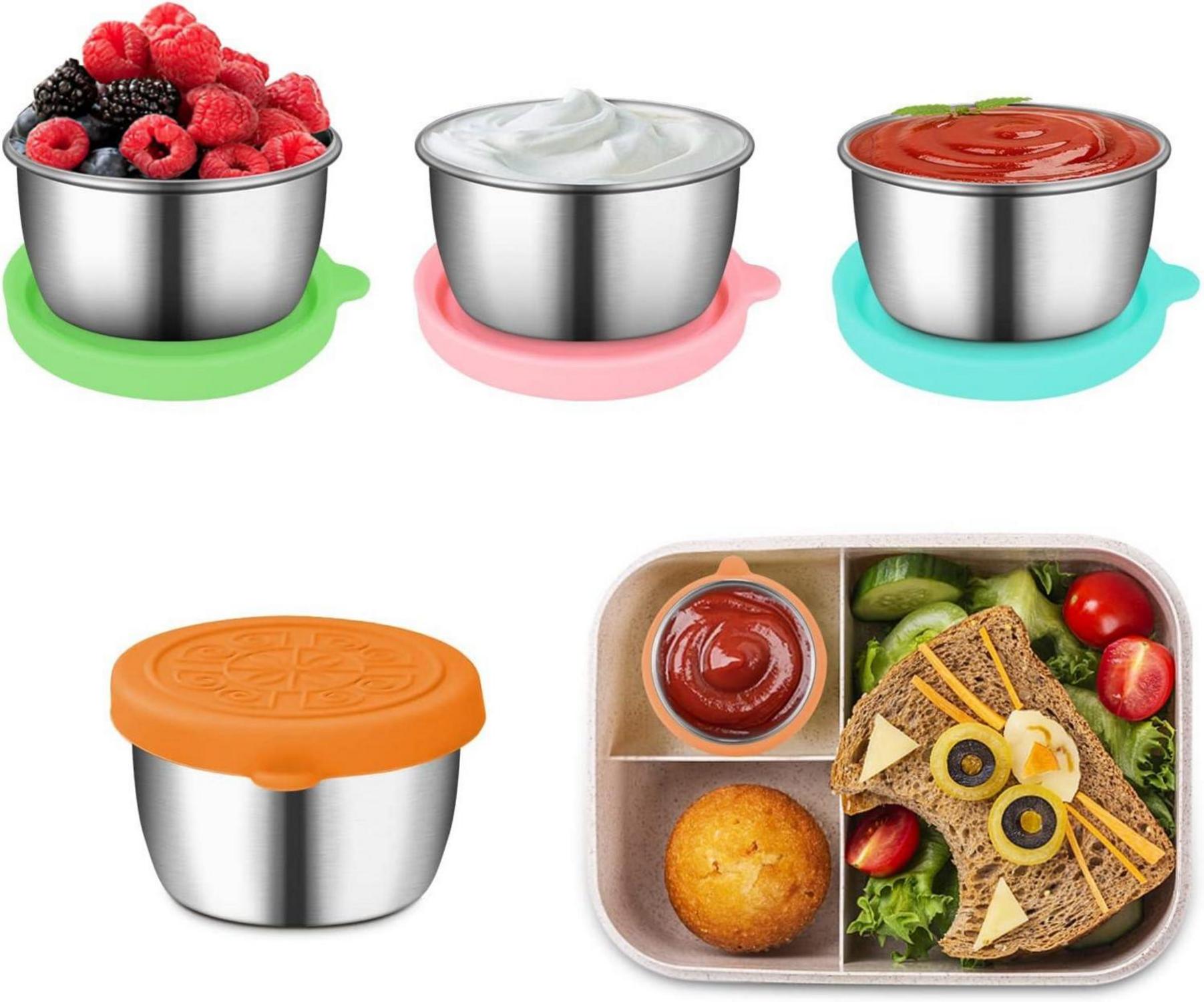 Salatdressing Behälter aus Edelstahl mit Silikon Deckel, BPA-frei