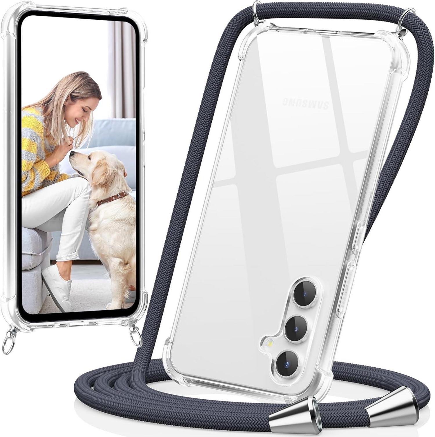 Stoßfeste Handykette Samsung Galaxy A54 5G Hülle Band dunkelgrau