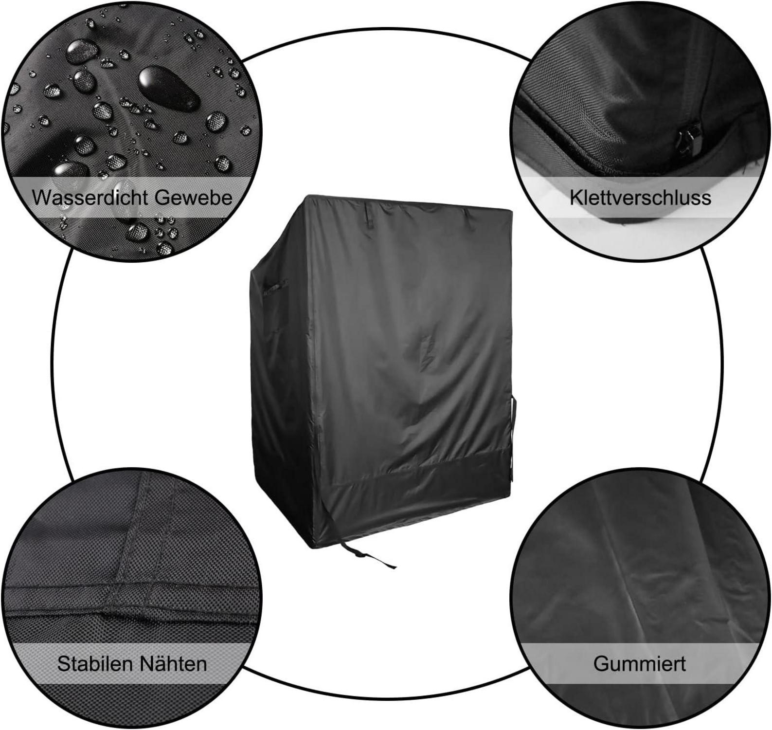 Schutzhülle für Strandkorb 2 Sitzer Winterfest 600D Oxford 110cm 120cm