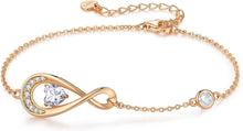 Infinity Armband Damen Sterling Silber 925 Rosegold Herzen