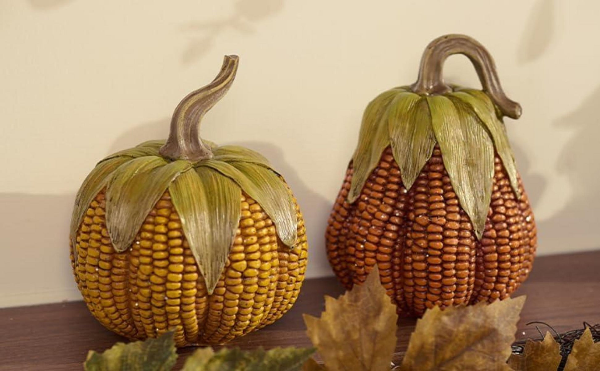 Herbstdeko Künstlich Kürbis 2er Herbst Halloween Deko Simulation