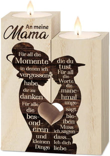 Herz Kerzenhalter Geschenk Mama personalisiert Gravur