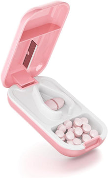 Tablettenteiler Pillenschneider Tablettenbox BPA-frei mit Stauraum