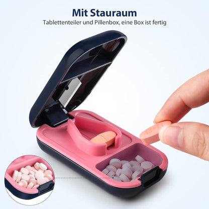 Opret Tablettenteiler BPA-frei Pillenschneider mit Stauraum