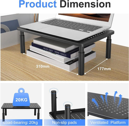 Monitorständer Höhenverstellbarer Raiser Metallbelüftung Schwarz 20kg