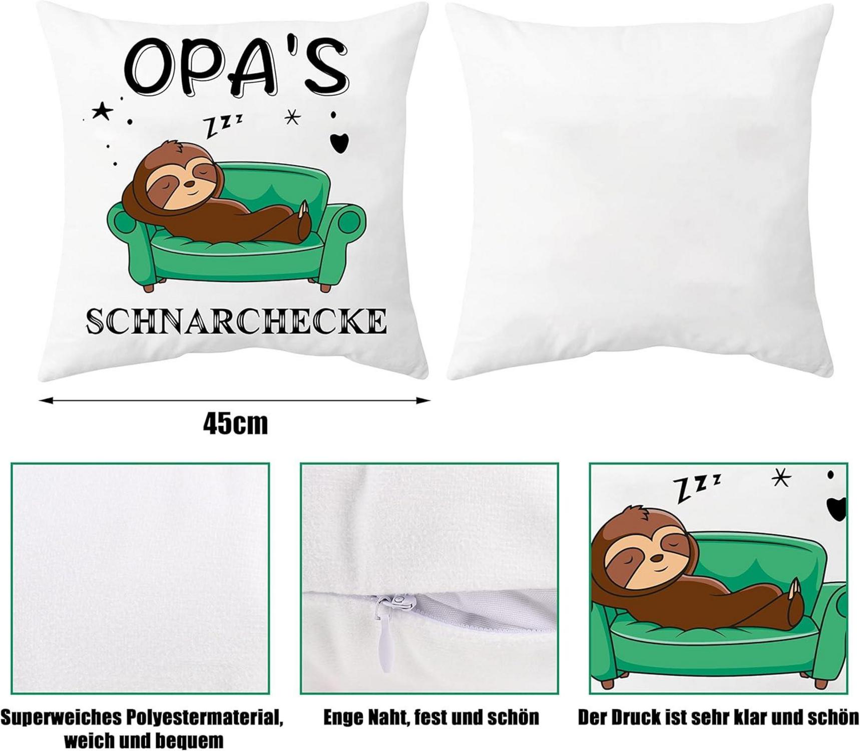 Geschenkset für Opa: Socken und Kissenbezug Faultier 45x45