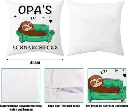 Geschenkset für Opa: Socken und Kissenbezug Faultier 45x45