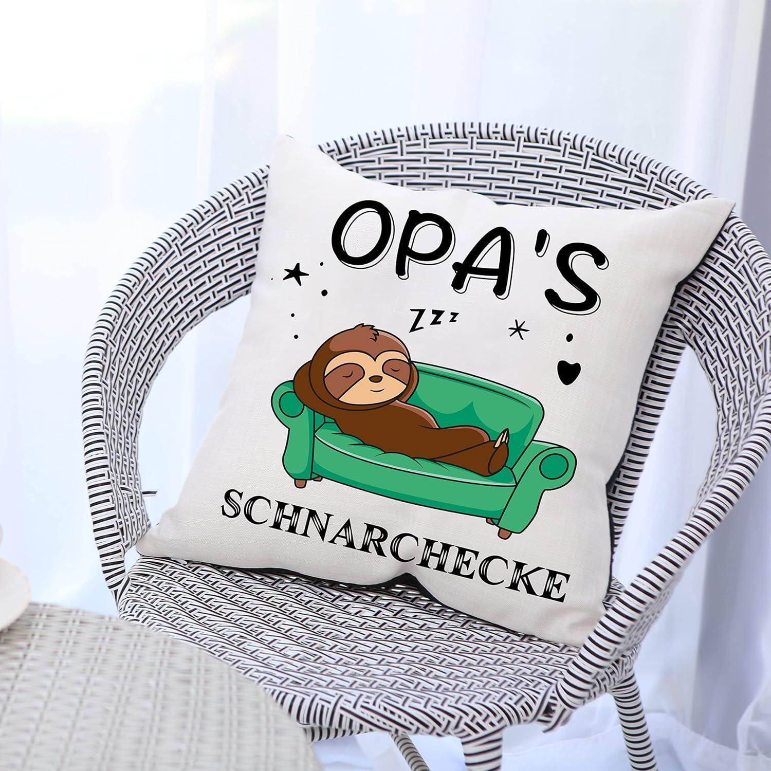 Opa Geschenk Set Socken & Kissenbezug Faultier Thema