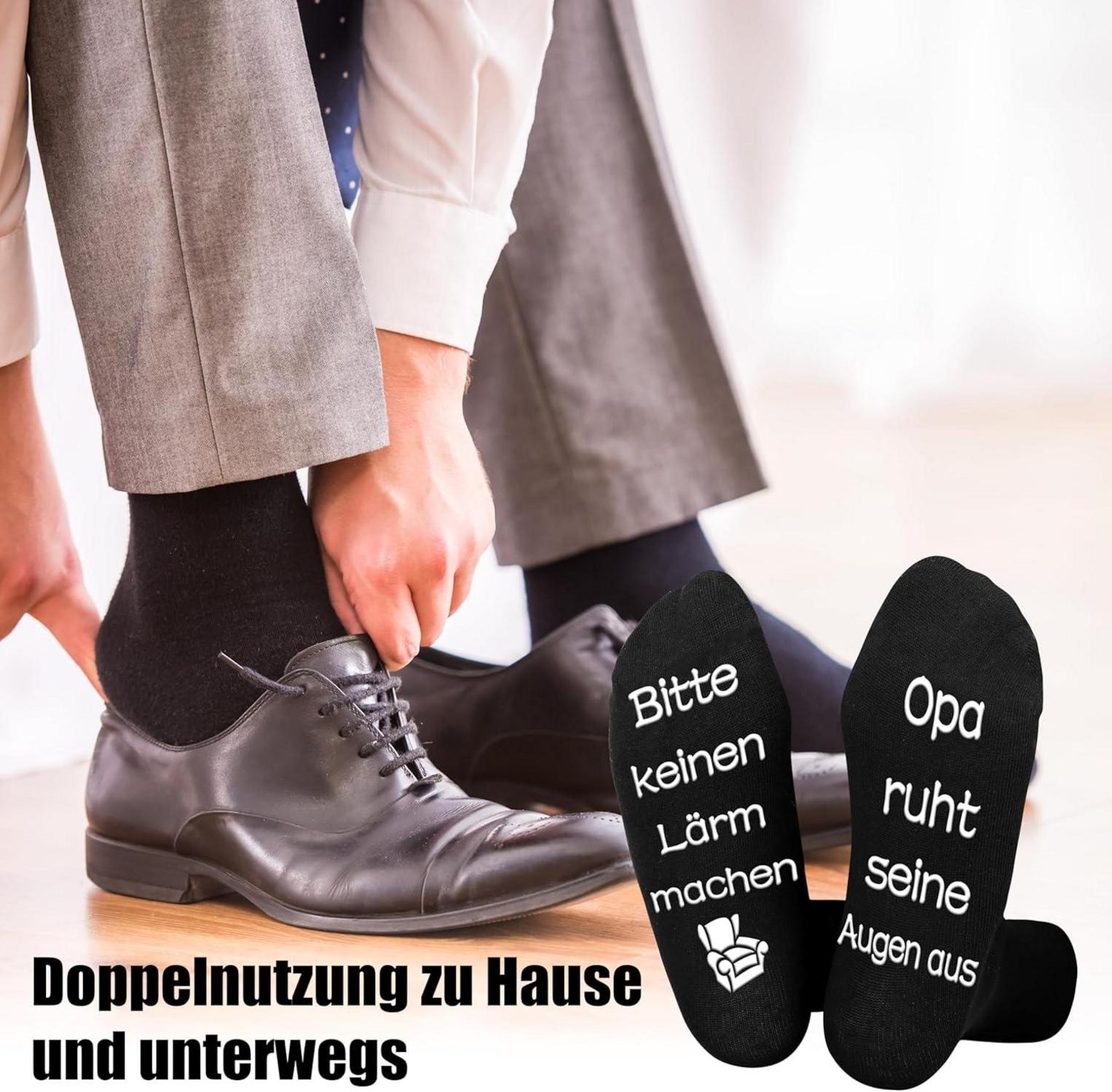 Geschenkset für Opa: Lustige Faultier Socken und Kissenbezug 45x45