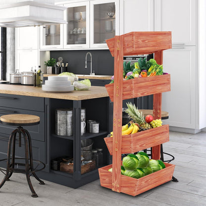 Vertikalbeet Tannenholz Hochbeet 4 Etagen Kräuter Gemüse