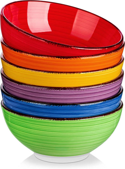 6-teiliges vancasso Steinzeug Schalen Set, bunt - Salat & Pasta