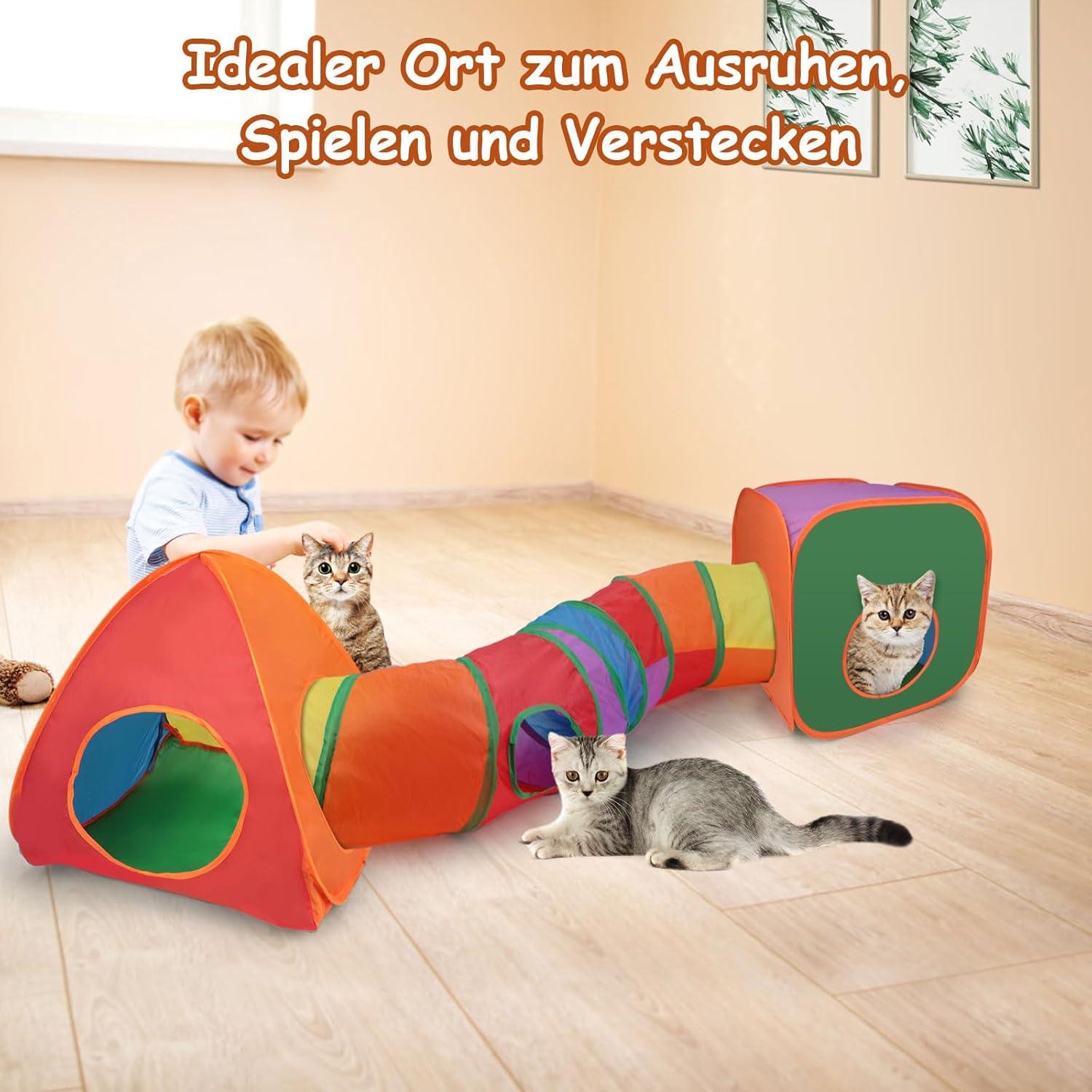 3 in 1 Katzentunnel Outdoor Interaktives Katzenspielzeug Katzenzelt