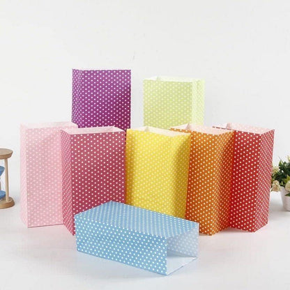 20er Packung Bunte Geschenktüten mit 36 Aufklebern - Deutsch - Kindergeburtstag