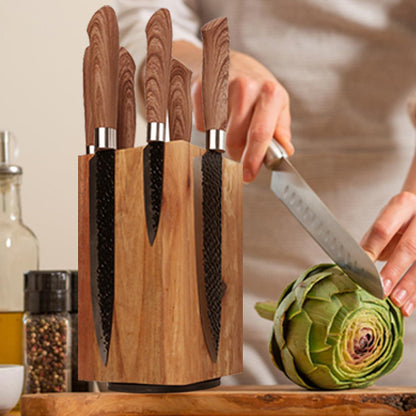 Magnetisches Holz-Messerregal 360° drehbar für Küche
