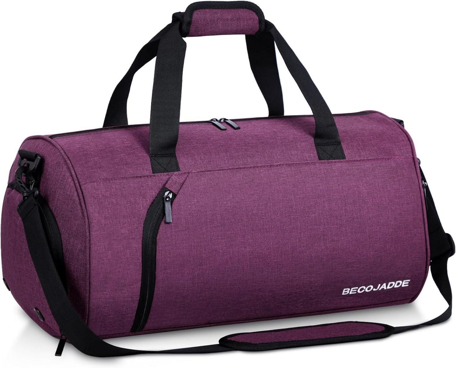 Sporttasche 35L mit Schuh- und Nassfach, wasserdicht, lila