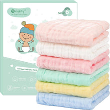 6er-Pack Muslin Baby Waschlappen 100% Baumwoll-Gesichtstücher