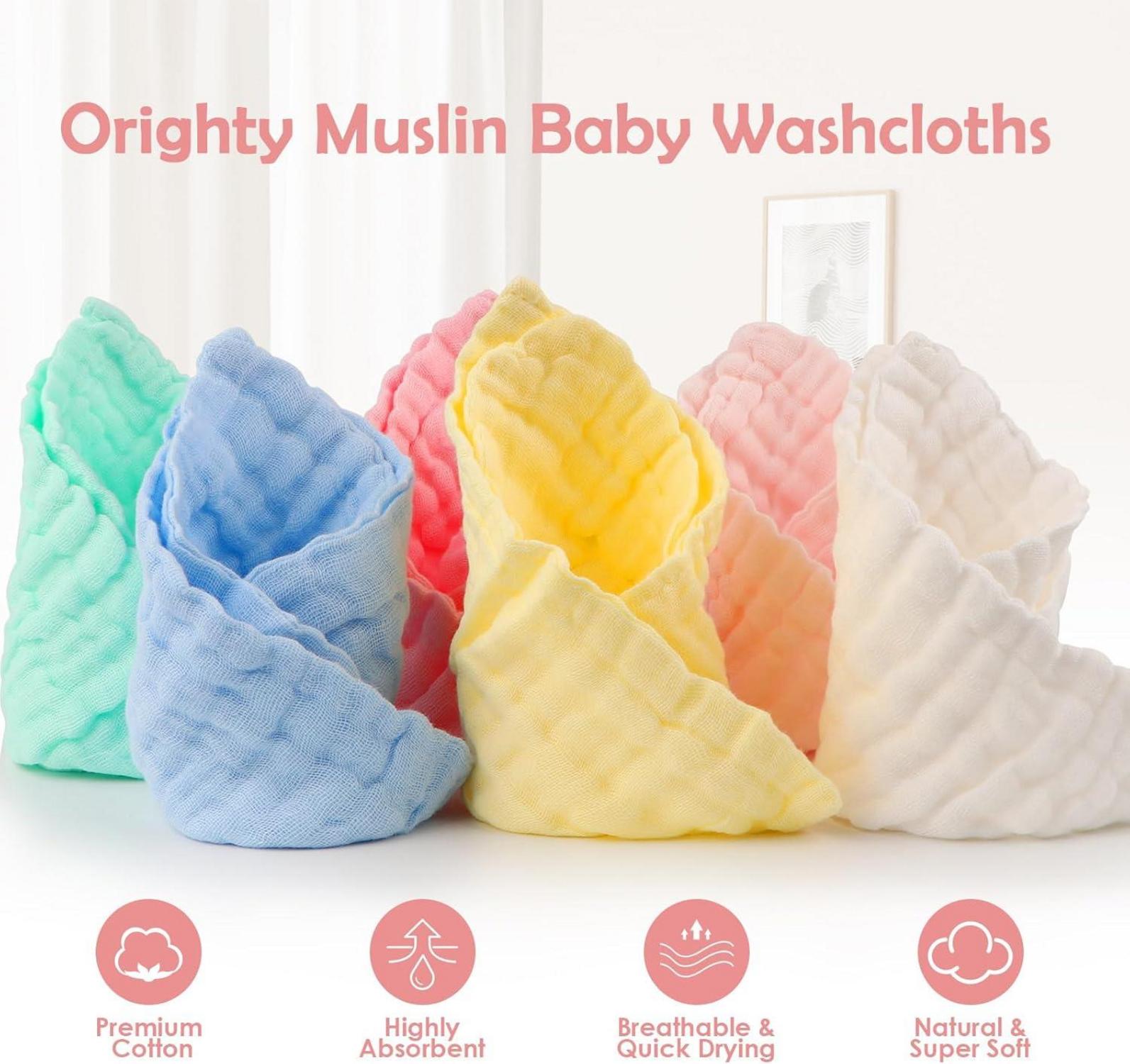 Orighty Muslin Baby Waschlappen 6er-Pack