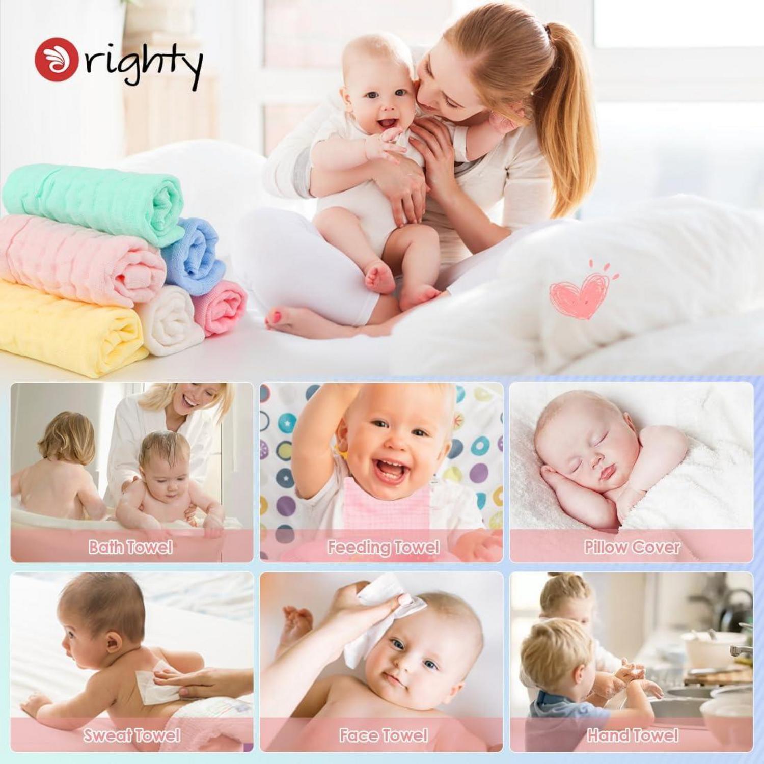 6er-Pack Muslin Baby Waschlappen 100% Baumwoll-Gesichtstücher