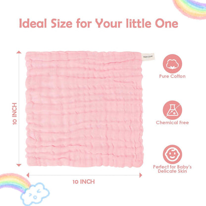Weiche Muslin Baby Gesichtstücher 6er-Pack 100% Baumwolle Saugfähig