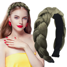 Samt Haarreif Geflochten Vintage Stirnband Trachten Haarschmuck Grün