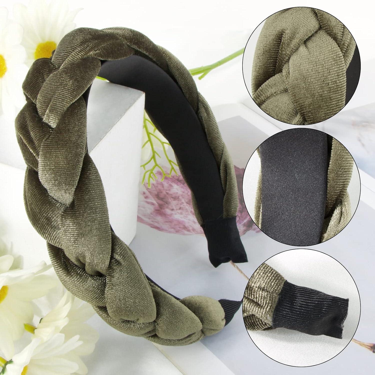 Samt Haarreif Geflochten Vintage Stirnband Trachten Haarschmuck Grün