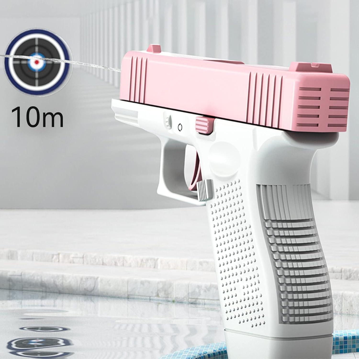 2er Set Mini Wasserpistolen für Kinder, Outdoor Wasserspielzeug, Rosa-Grau