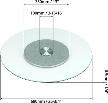 Drehteller aus gehärtetem Glas 70 cm Servierplatte Drehbarer Smooth