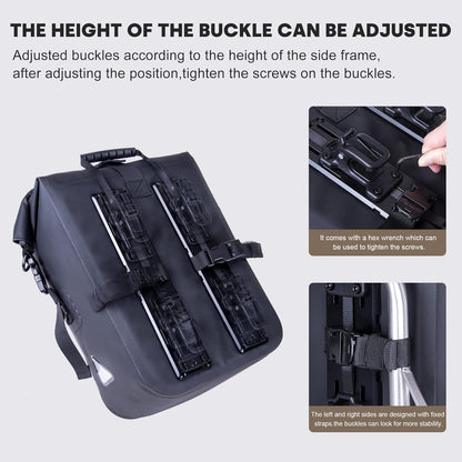 Wasserdichte Motorrad Gepäcktasche TPU Schnellverschluss 22-30L
