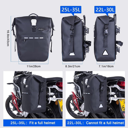 Wasserdichte Motorrad Gepäcktasche TPU Schnellverschluss 22-30L