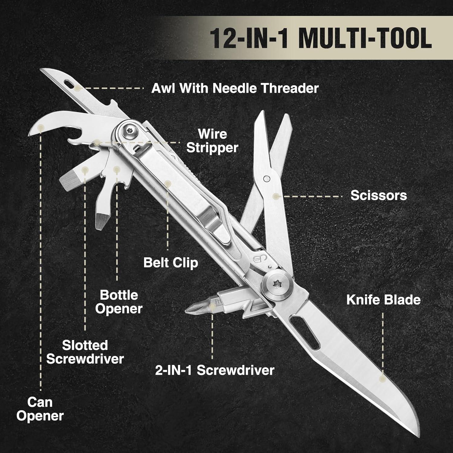 Multifunktionales Klappmesser 12-in-1 Edelstahl Multitool