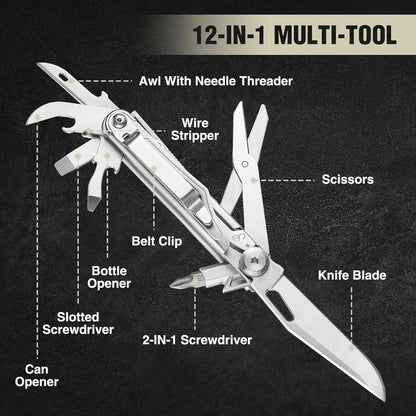 Multifunktionales Klappmesser 12-in-1 Edelstahl Multitool