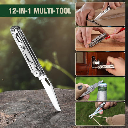 Mossy Oak 12in1 Taschenmesser Multifunktionswerkzeug Edelstahl Klappmesser