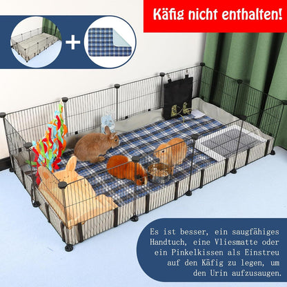 Wasserdichte Meerschweinchen Käfig Unterlage XL Grau Oxford-Stoff