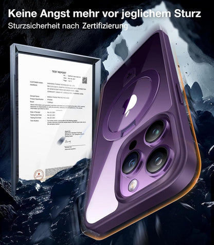 iPhone 14 Pro Hülle mit Ostand und MagSafe - Militärschutz, Magnetkraft, Stoßfest - Lila