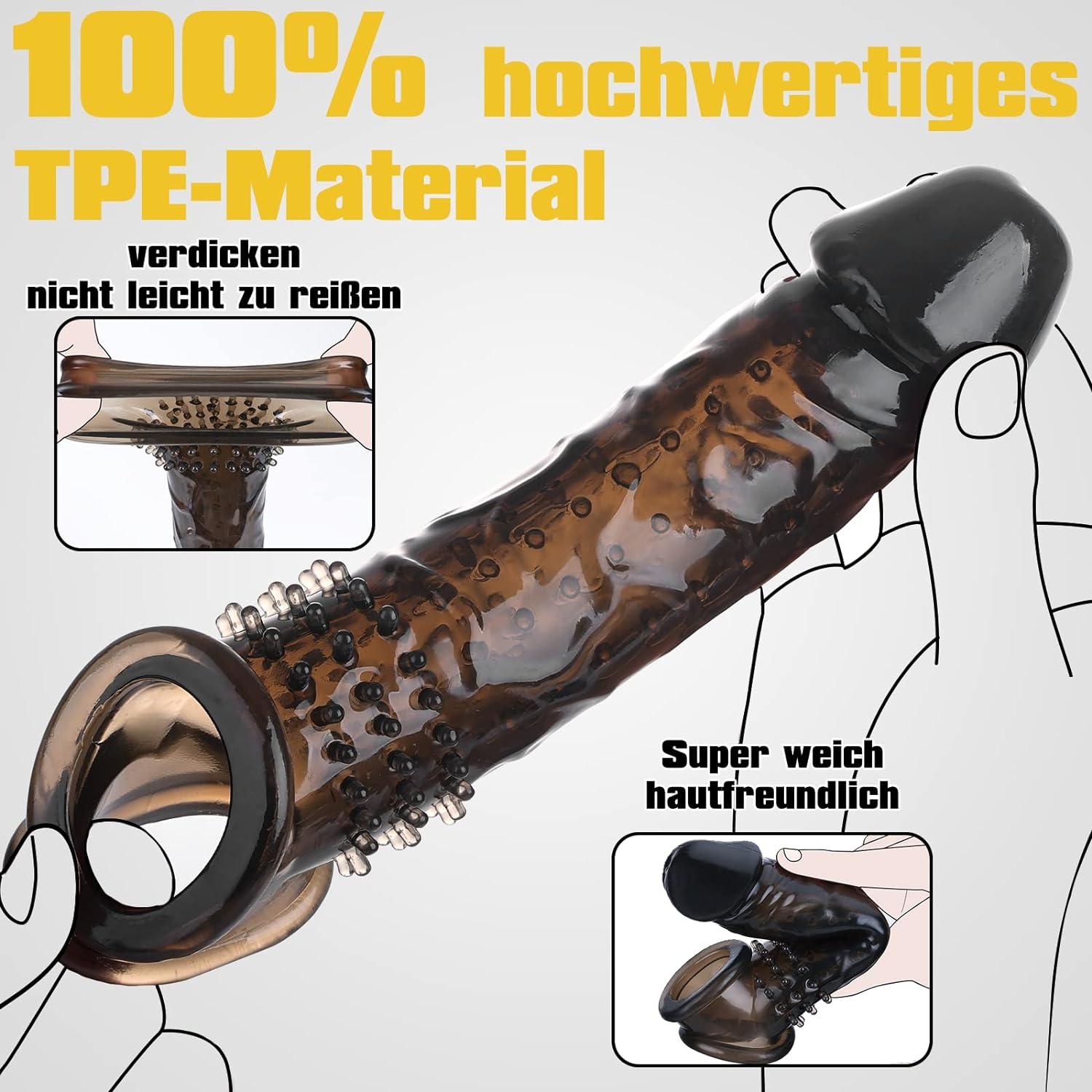 Premium Penismanschette mit Verdicktem Hodenring | Schwarz