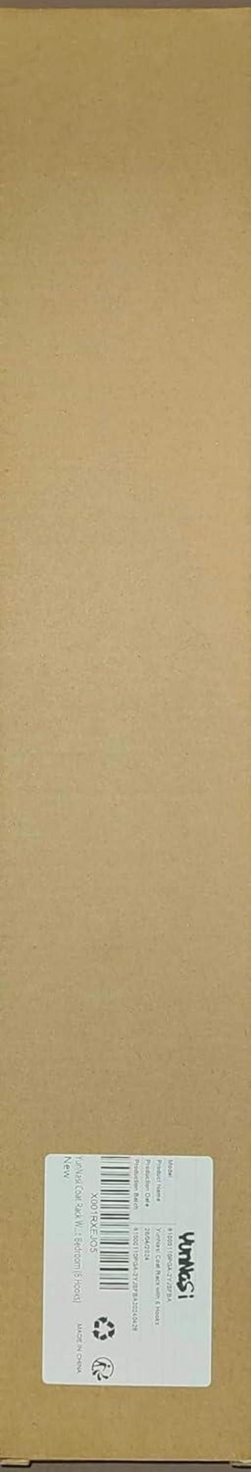 Kindergarderobe ohne Bohren Wandhakenleiste mit 6 Holzhaken Cremefarben