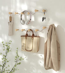 Garderobenleiste Kindergarderobe ohne Bohren Holz 5 Haken