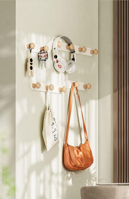 Kindergarderobe 5 Haken Holz ohne Bohren Wandgarderobe