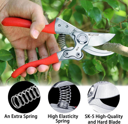 Professionelle Gartenschere 2er-Pack SK-5-Stahl für Hecken